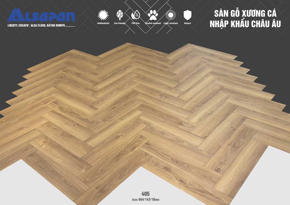 Sàn gỗ xương cá Châu Âu Alsapan 405
