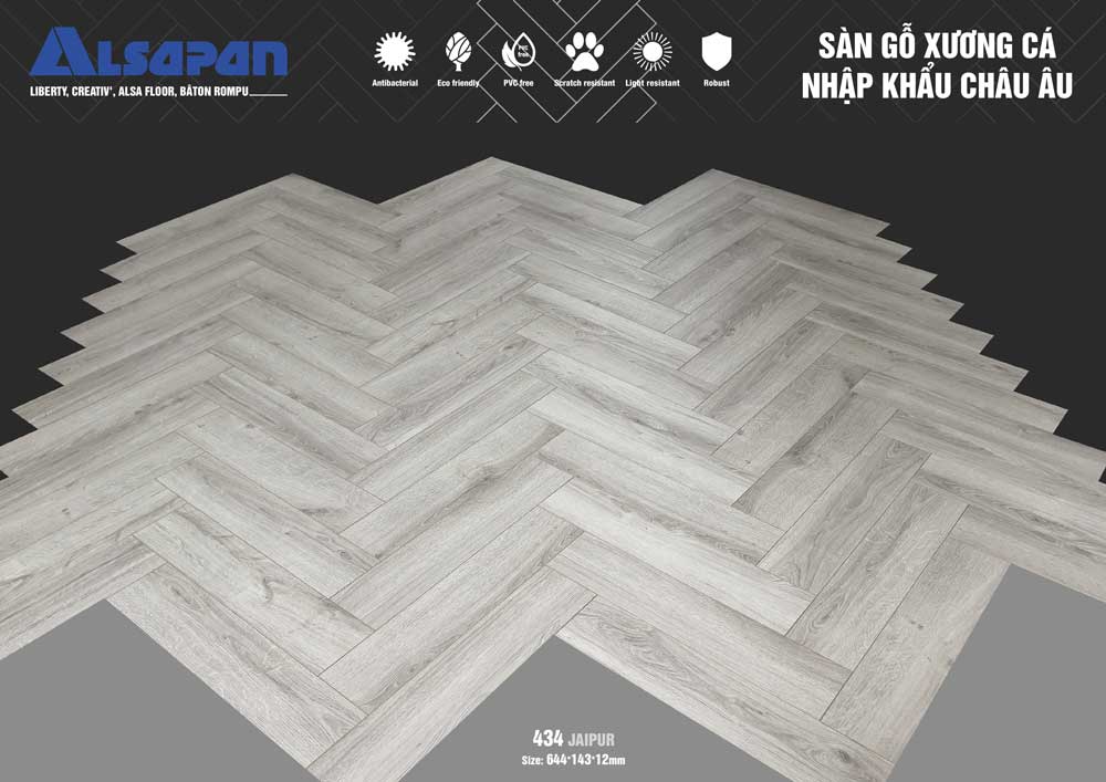 Sàn gỗ xương cá Châu Âu Alsapan 434