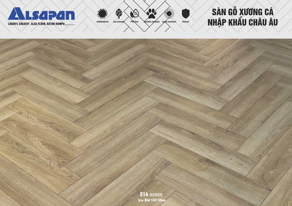 Sàn gỗ xương cá Châu Âu Alsapan 514