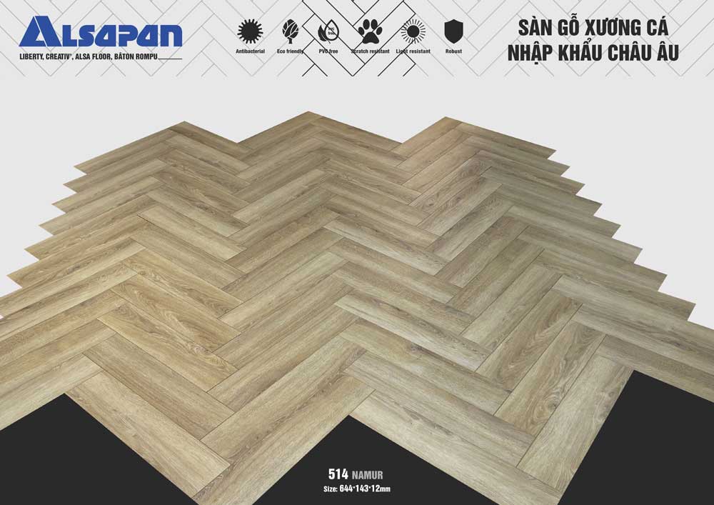 Sàn gỗ xương cá Châu Âu Alsapan 514