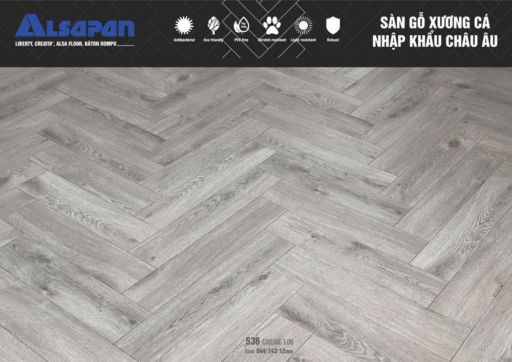 Sàn gỗ xương cá Châu Âu Alsapan 536