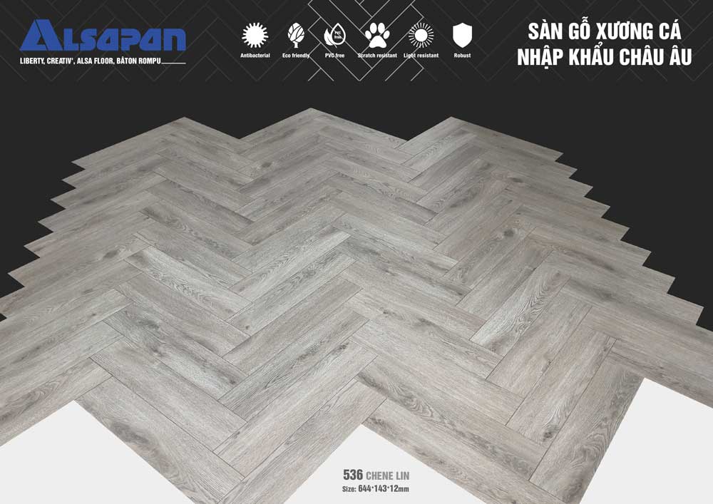 Sàn gỗ xương cá Châu Âu Alsapan 536