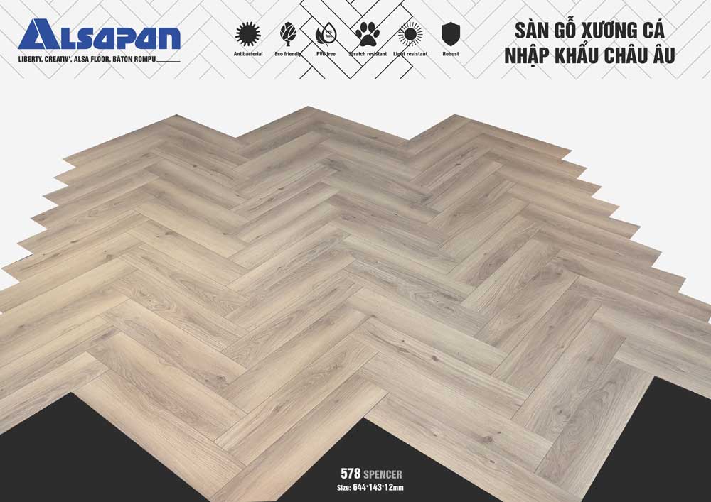 Sàn gỗ xương cá Châu Âu Alsapan 578
