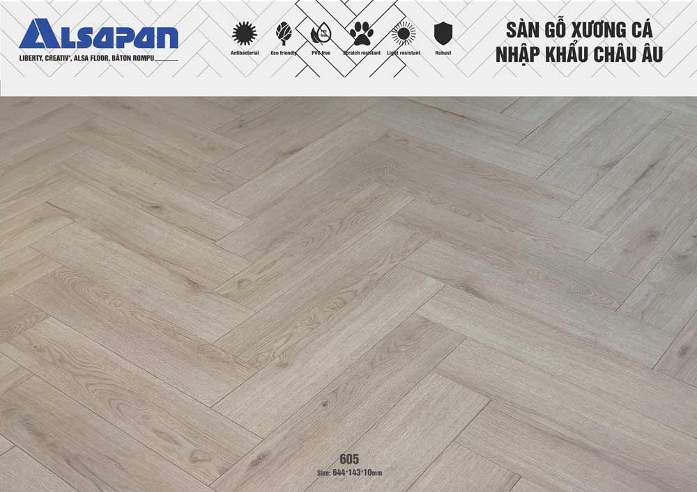 Sàn gỗ xương cá Châu Âu Alsapan 605