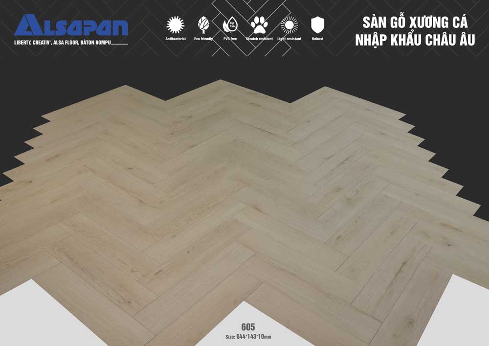 Sàn gỗ xương cá Châu Âu Alsapan 605