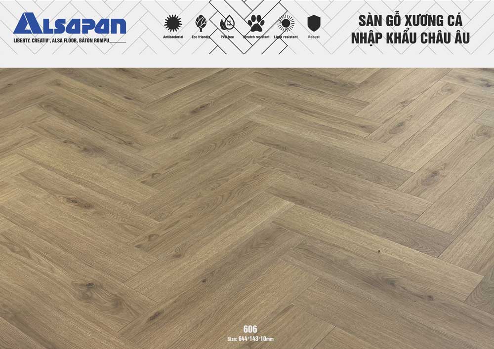 Sàn gỗ xương cá Châu Âu Alsapan 606