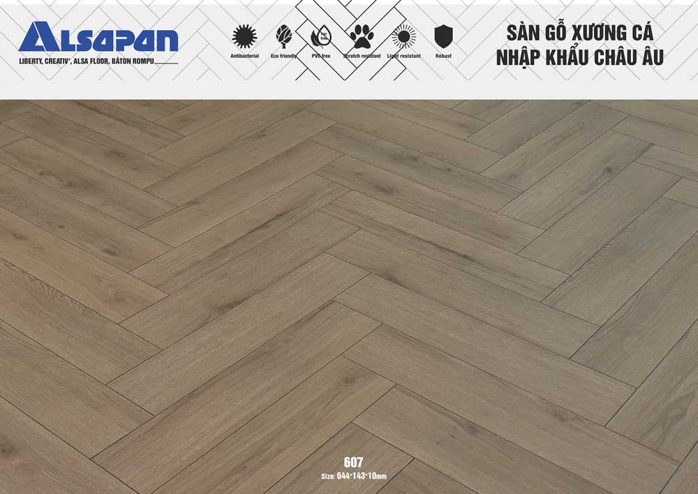 Sàn gỗ xương cá Châu Âu Alsapan 607