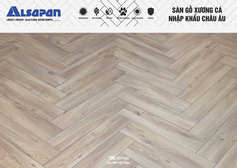 Sàn gỗ xương cá Châu Âu Alsapan 705