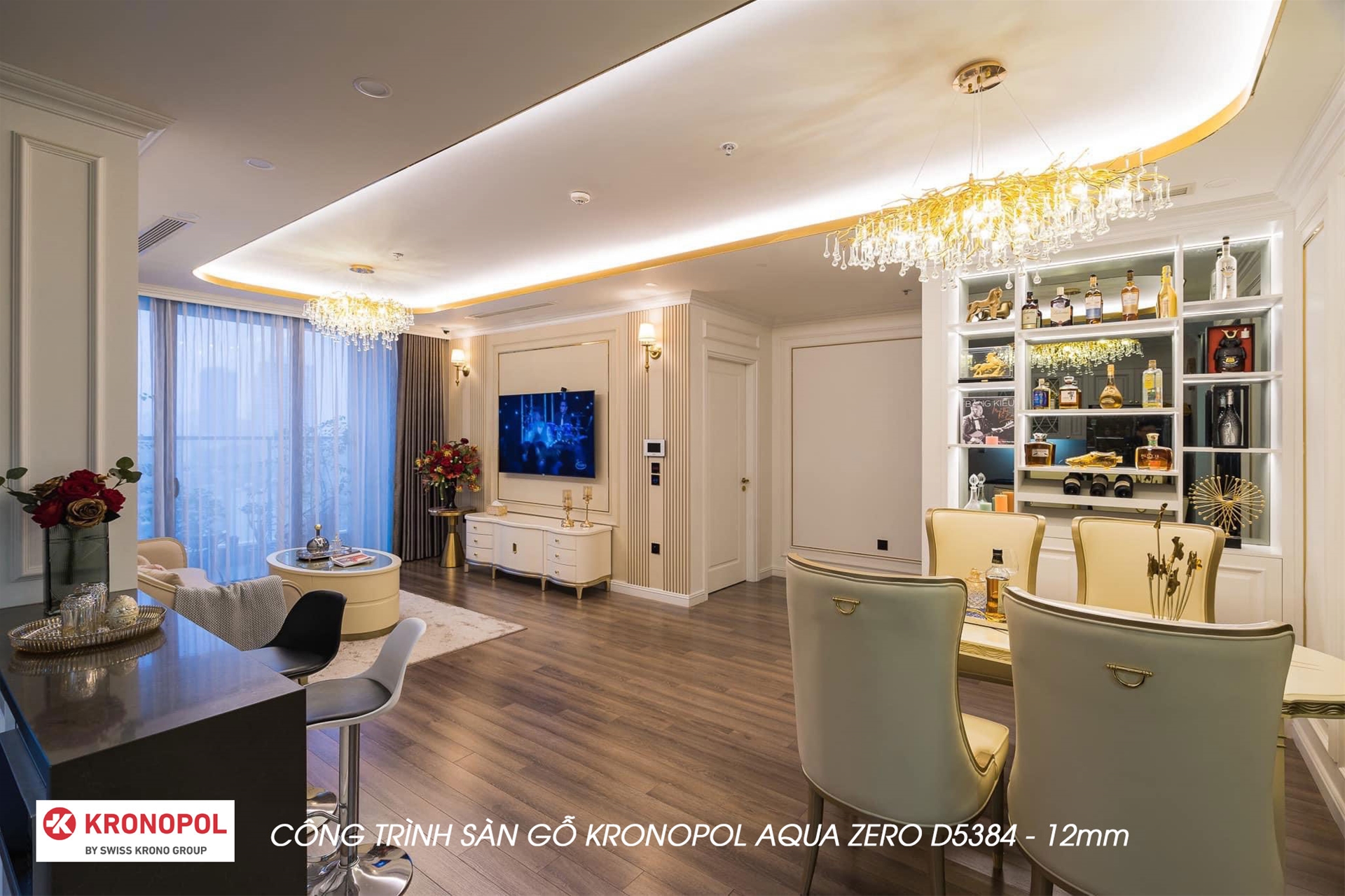 SÀN GỖ KRONOPOL AQUA ZERO D5384 TẠI CHUNG CƯ CAO CẤP METROPOLIS LIỄU GIAI