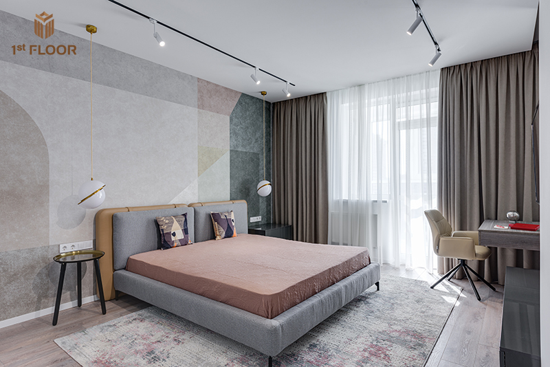 Decor với giấy dán tường hoa văn chìm