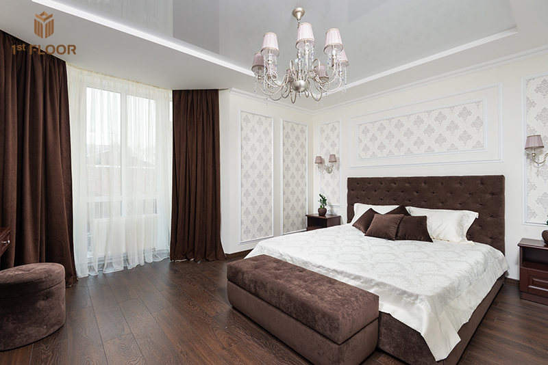 Decor phòng ngủ với giấy dán tường trắng 03