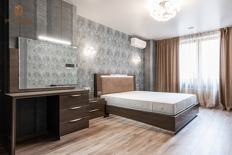 Decor với giấy dán tường hoa văn chìm2