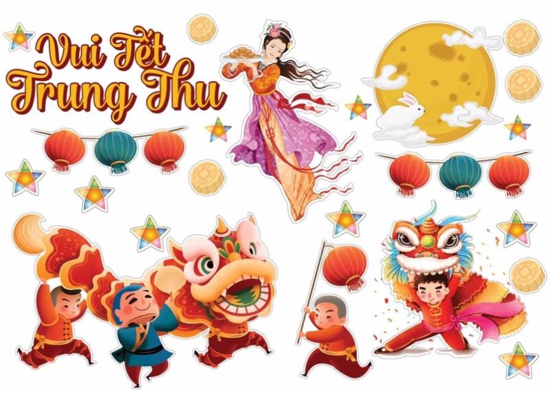 Trang trí trung thu bằng decal