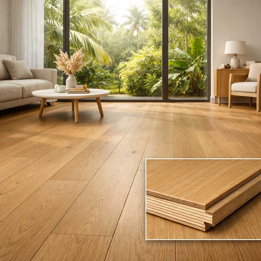 Sàn gỗ kỹ thuật engineered dùng tốt trong khí hậu nóng ẩm