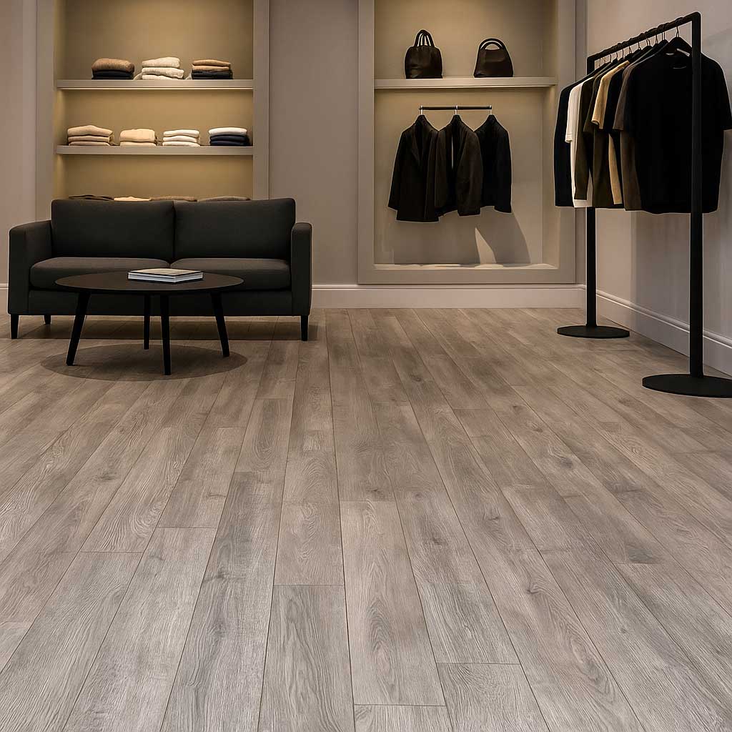 ứng dụng sàn gỗ showroom