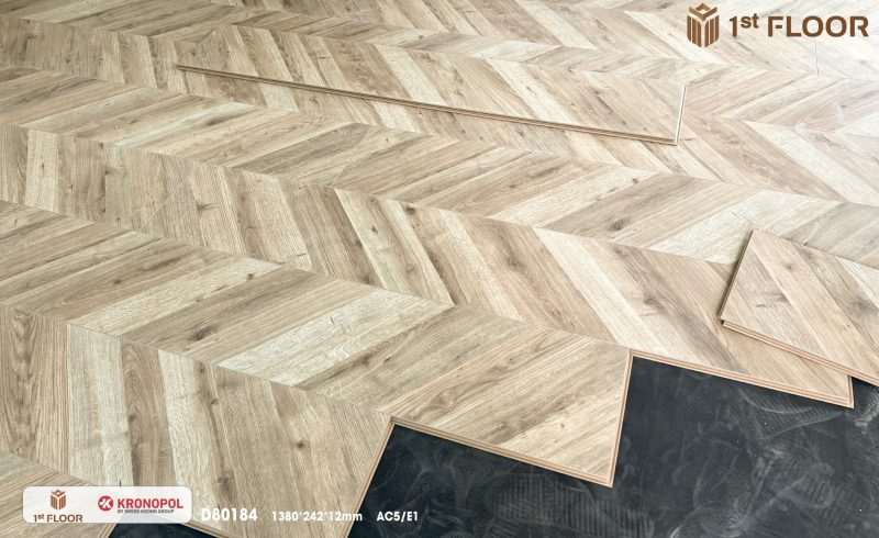 Sàn gỗ tạo vân xương cá nhập khẩu