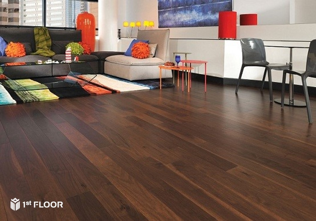 Cách phối hợp sàn gỗ công nghiệp màu óc chó với nội thất tuyệt đẹp